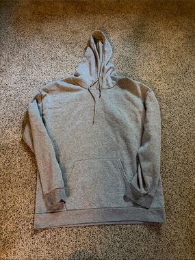 Gray Pullover Hoodie Sweatshirt